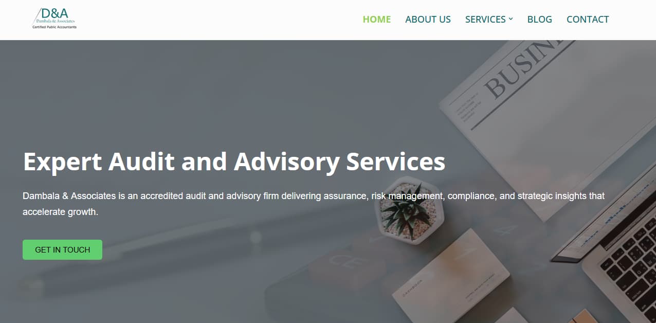 audit firm website screenshot