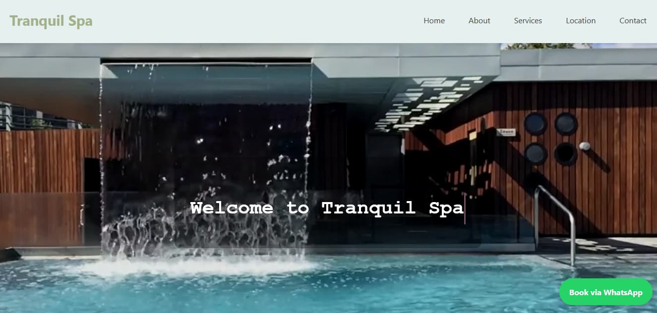 spa website screenshot
